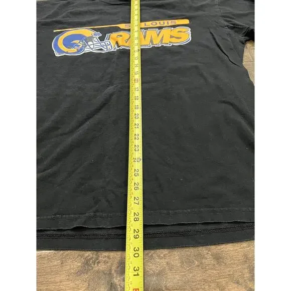 Vtg World Xpress Mens Black NFL St Louis Rams Long Sleeve Shirt Size XL USA - Picture 7 of 8
